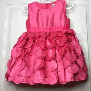 George Baby Girl Fuschia Pink Fit & Flare Dress Petal Accents Size 18-24M Formal